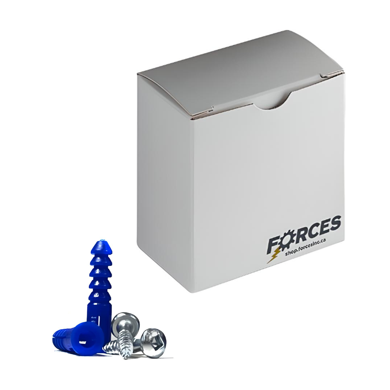1/4" x 1-1/4" Plastic Screw Anchor - Polyethylene Blue