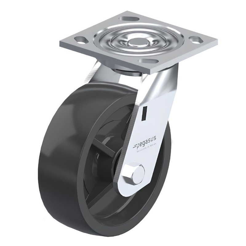 Polypropylene Black Caster 8" x 2" Swivel 900 lbs Roller Bearing P21 Series