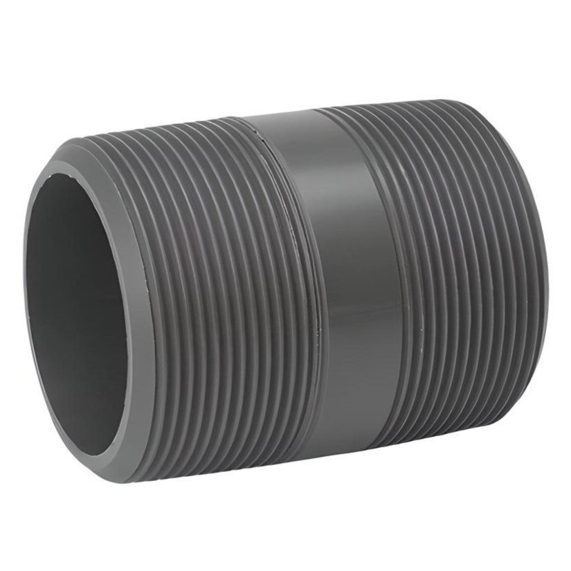 1" Short Nipple NPT Sch 80 - PVC Grey | 861134