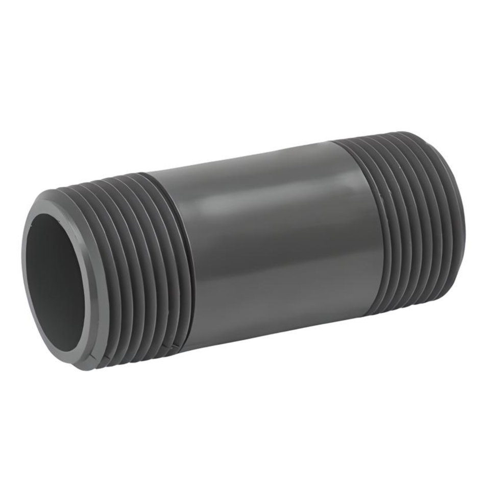 1-1/4" x 6" Long Nipple NPT Sch 80 - PVC Grey | 861175