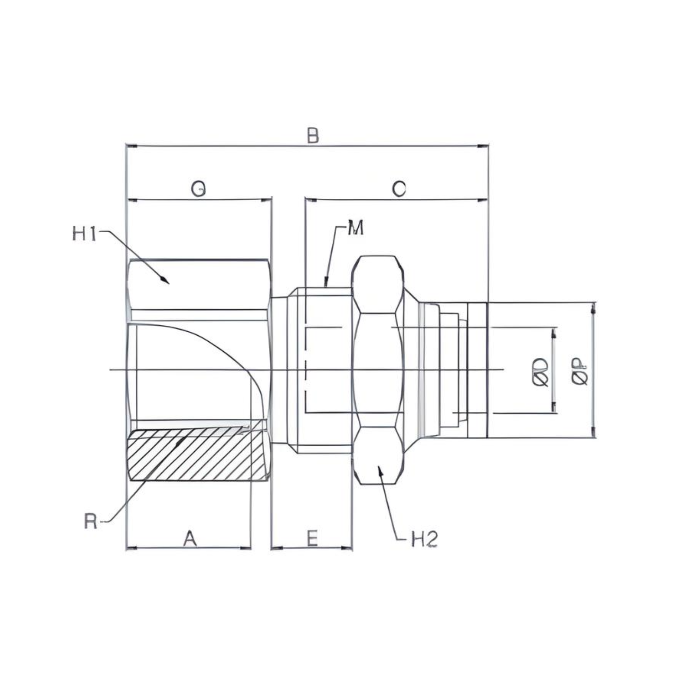 Bulkhead Union 1/2" Tube x 1/2" NPT Push to Connect - Brass