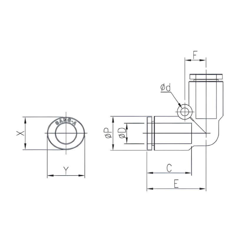 Push to Connect Elbow Union 12mm Tube x 12mm Tube