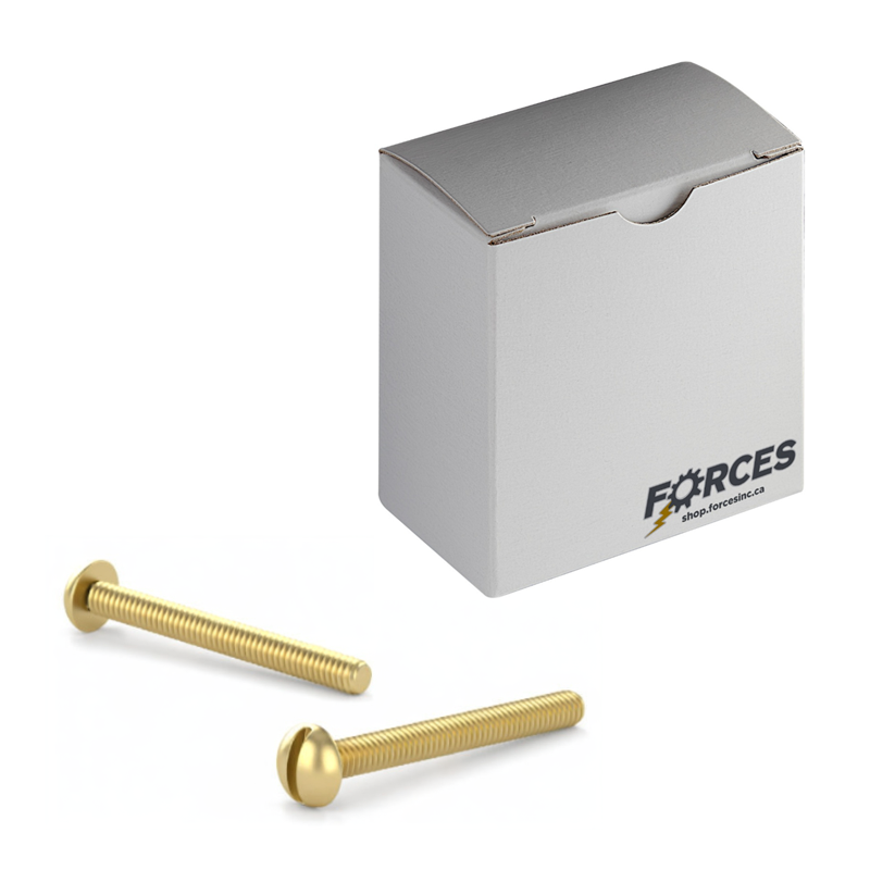 Machine Screw 1/4"-20 x 1/2" Slotted Round Head - Brass