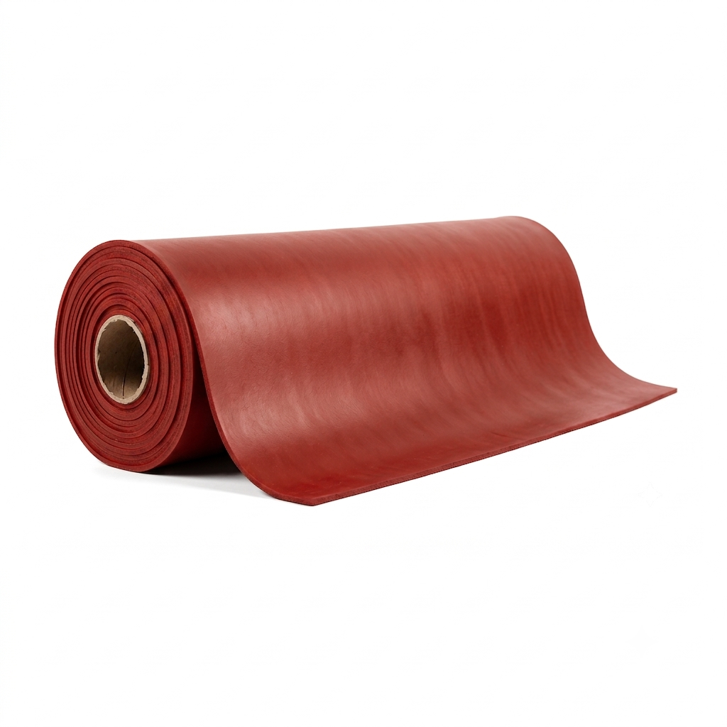 Sheet Rubber 1/4"(THK) - Red SBR Cloth Impression Shore A 80