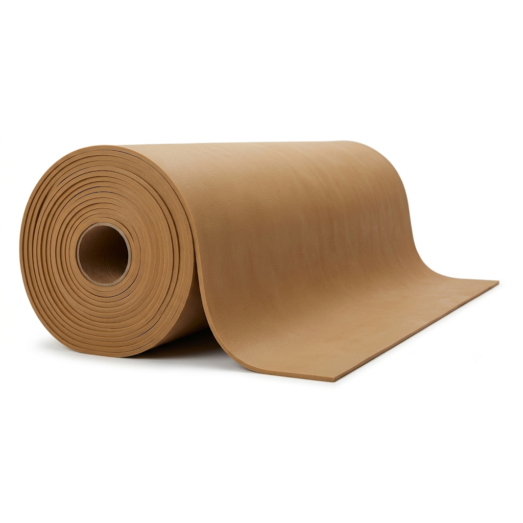 Sheet Rubber 1/2"(THK) - Tan Pure Gum Rubber Shore A 40