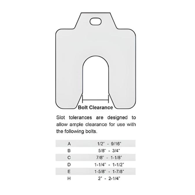 1-1/4" Slotted Shim Kit (C) 10 Per Size - Stainless Steel 304