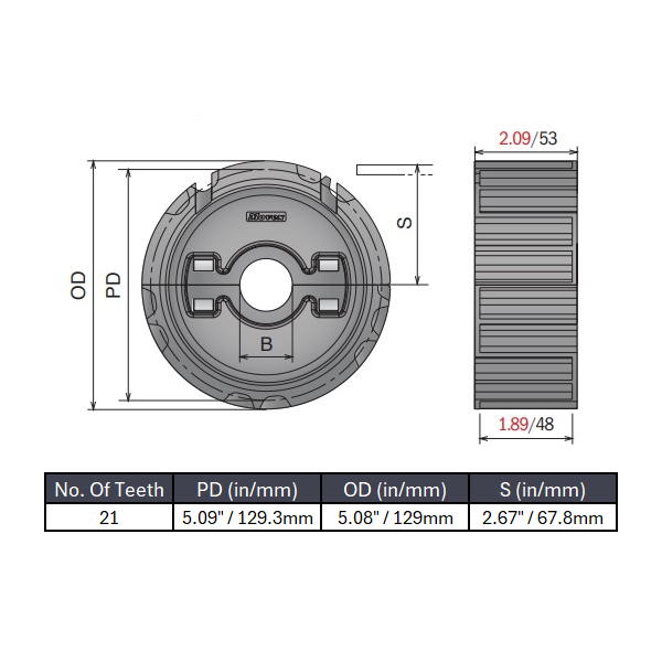 Split Idler Conveyor Sprocket (Molded) Series 815 - 1" Bore