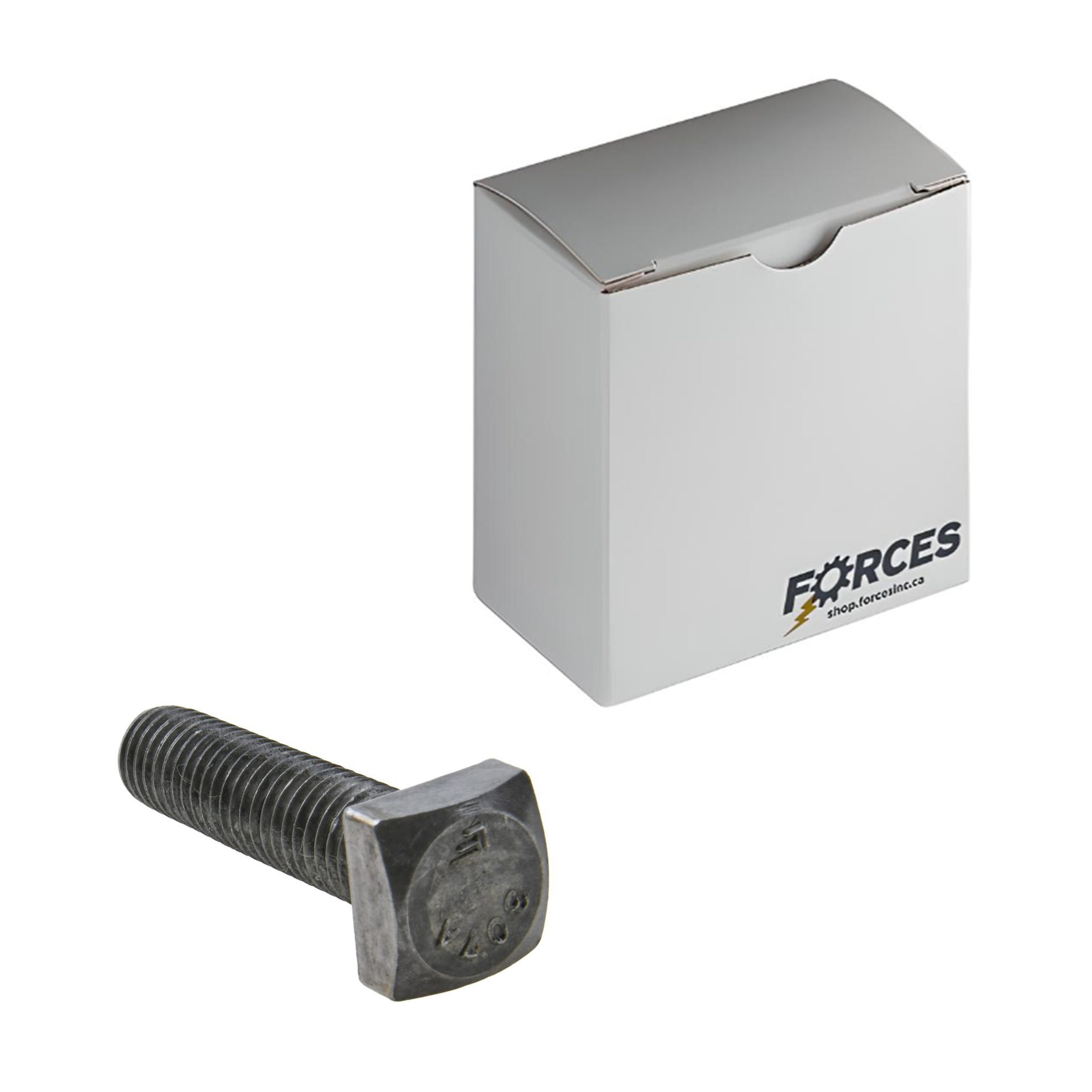 Square Head Bolt 1/4"-20 x 1" Full Thread - Plain Steel A307 Grade A