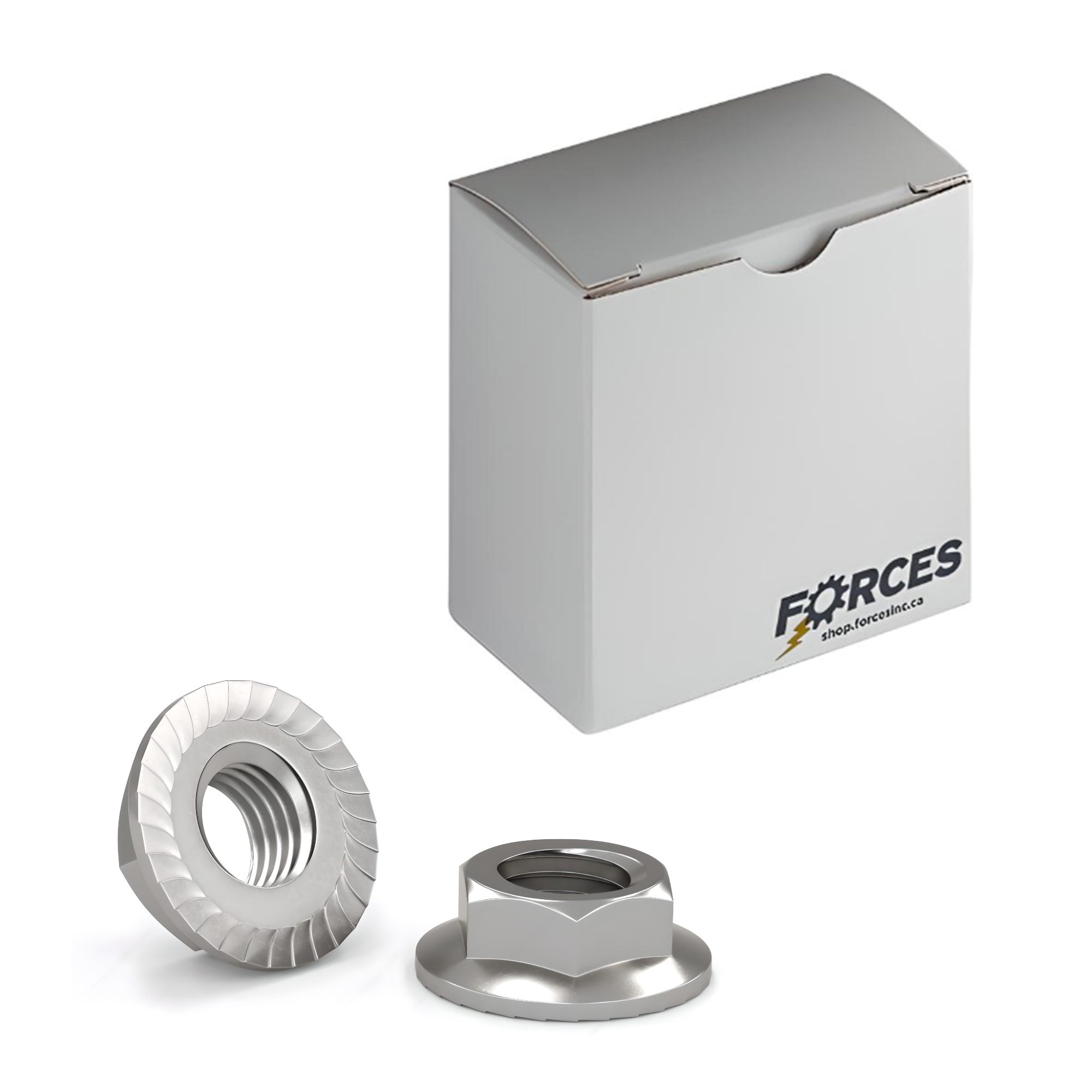 Serrated Flange Hex Lock Nut #8-32 - Stainless Steel 18-8