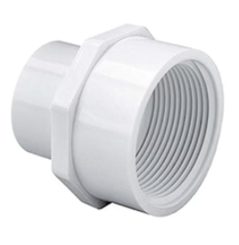 1/2" x 3/4" Reducing Adapter (SOC x FPT) Sch 40 - PVC White | 435074W