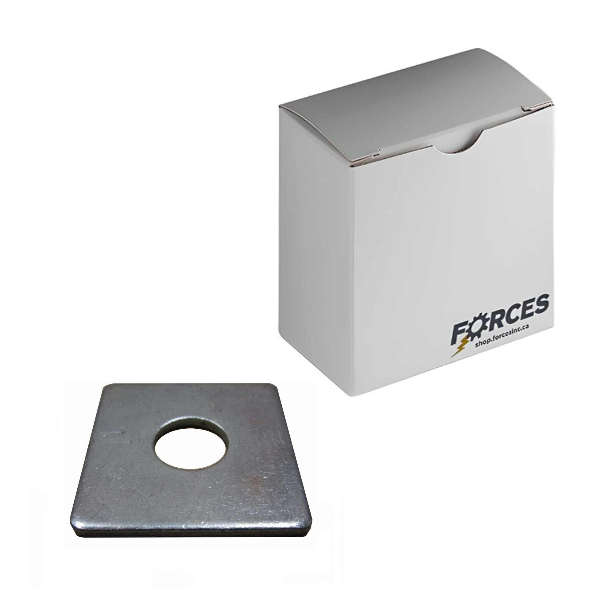 Squate Plate Washer 7/8" x 3" O.D. (0.315" THK) - Plain Steel