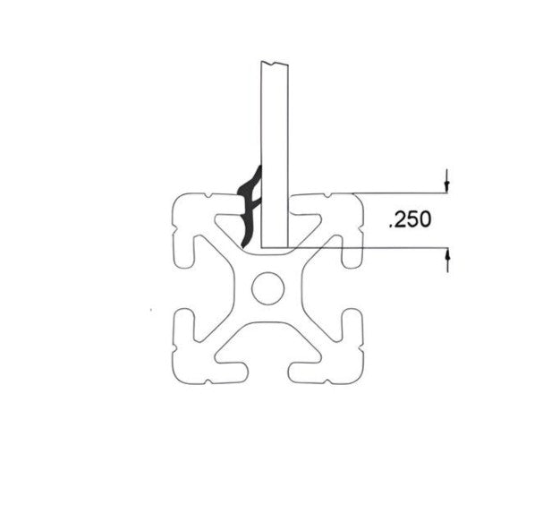 10 Series T-Slot Rubber Panel Gasket for 3/16" Panel - 1ft Length