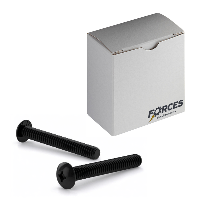 Machine Screw 1/4"-20 x 1" Truss With Serration Head Quadrex Drive - Black Zinc Plated