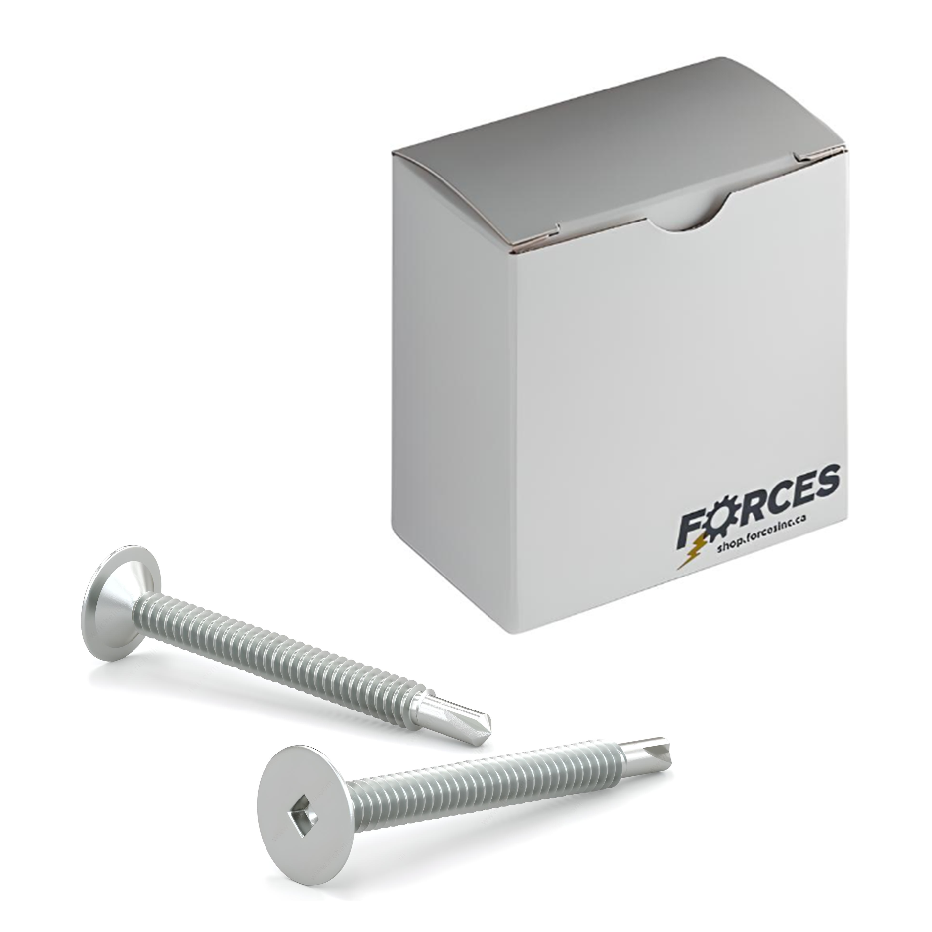 #10 x 1" Metal Screw Wafer Head Square Drive #3 Self-Drilling Point - Zinc