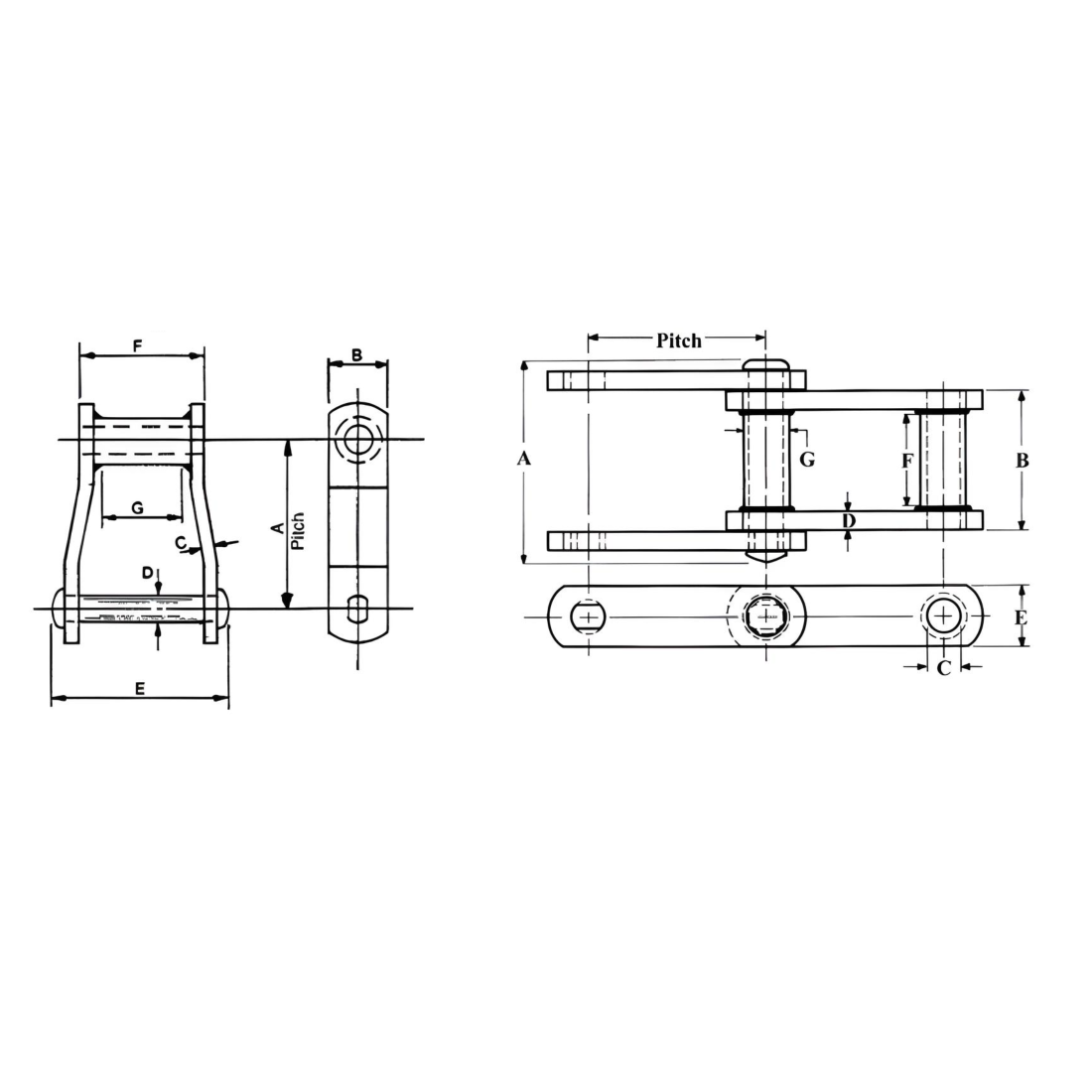 WR82XHD Welded Steel Conveyor Chain - 10ft