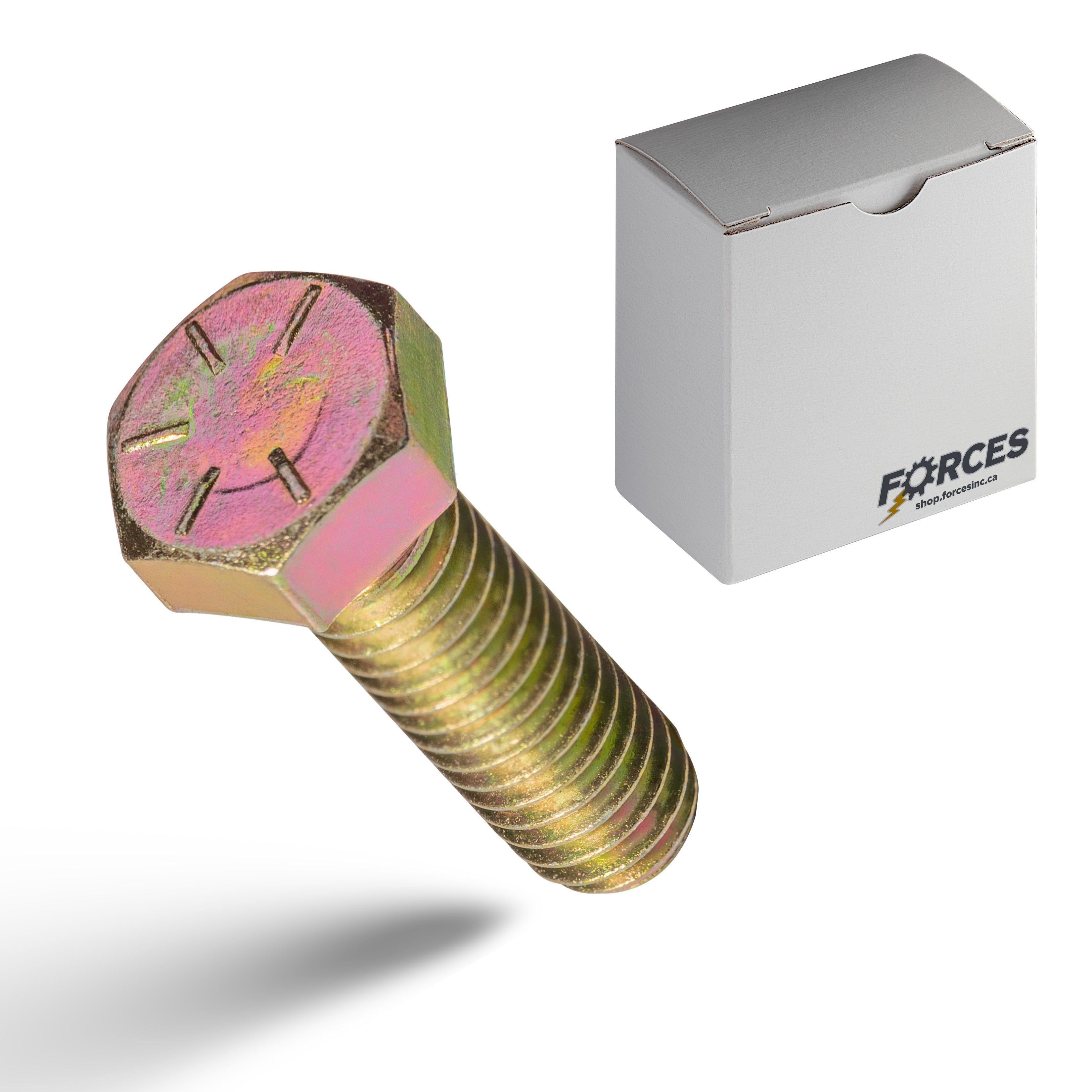 Hex Head Bolt 1-1/2"-12 x 3" Full thread - Yellow Zinc Grade 8