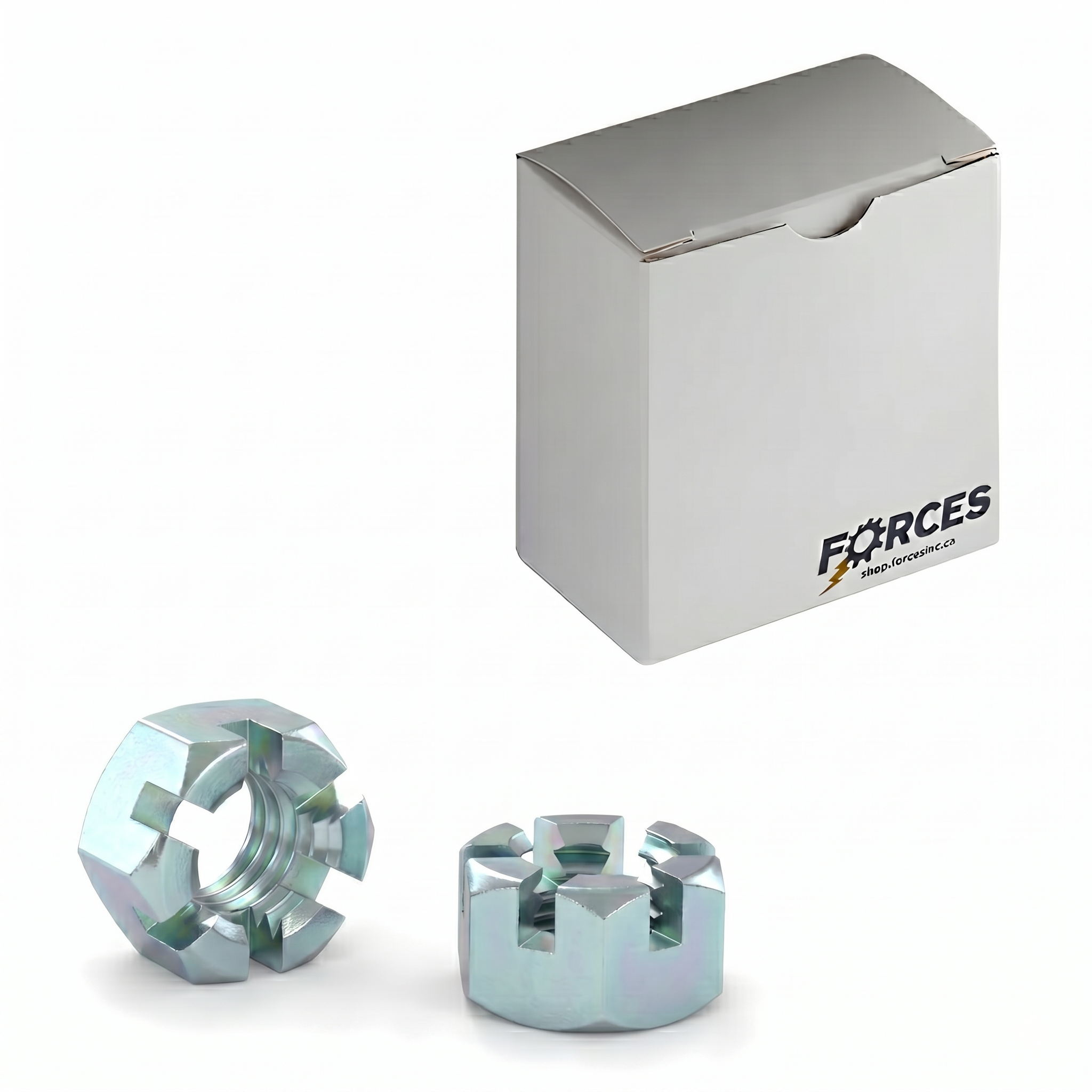 Slotted Finished Hex Nut 7/16"-20 - Zinc Plated