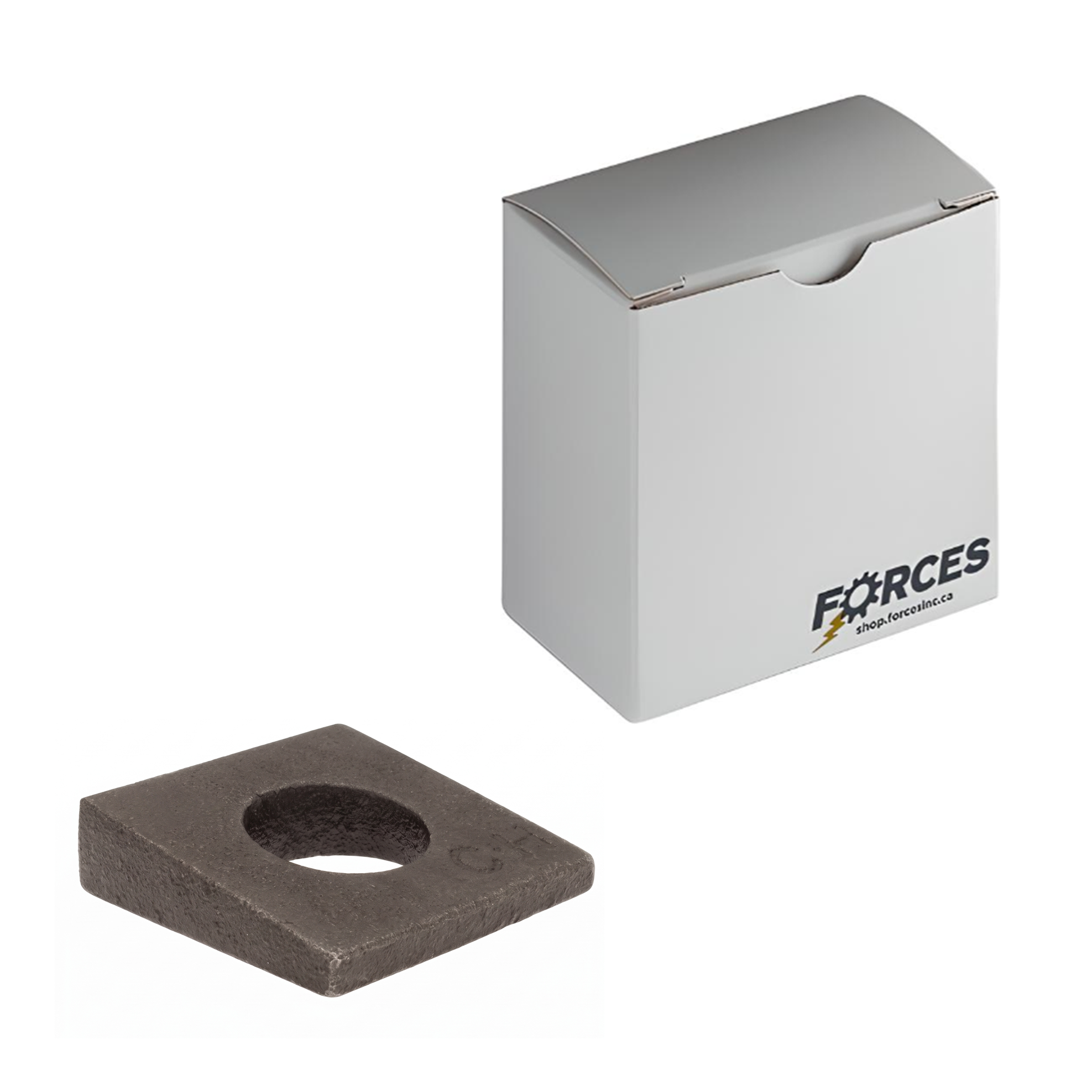 Square Beveled Washer 1-1/2" - Plain Finish Iron