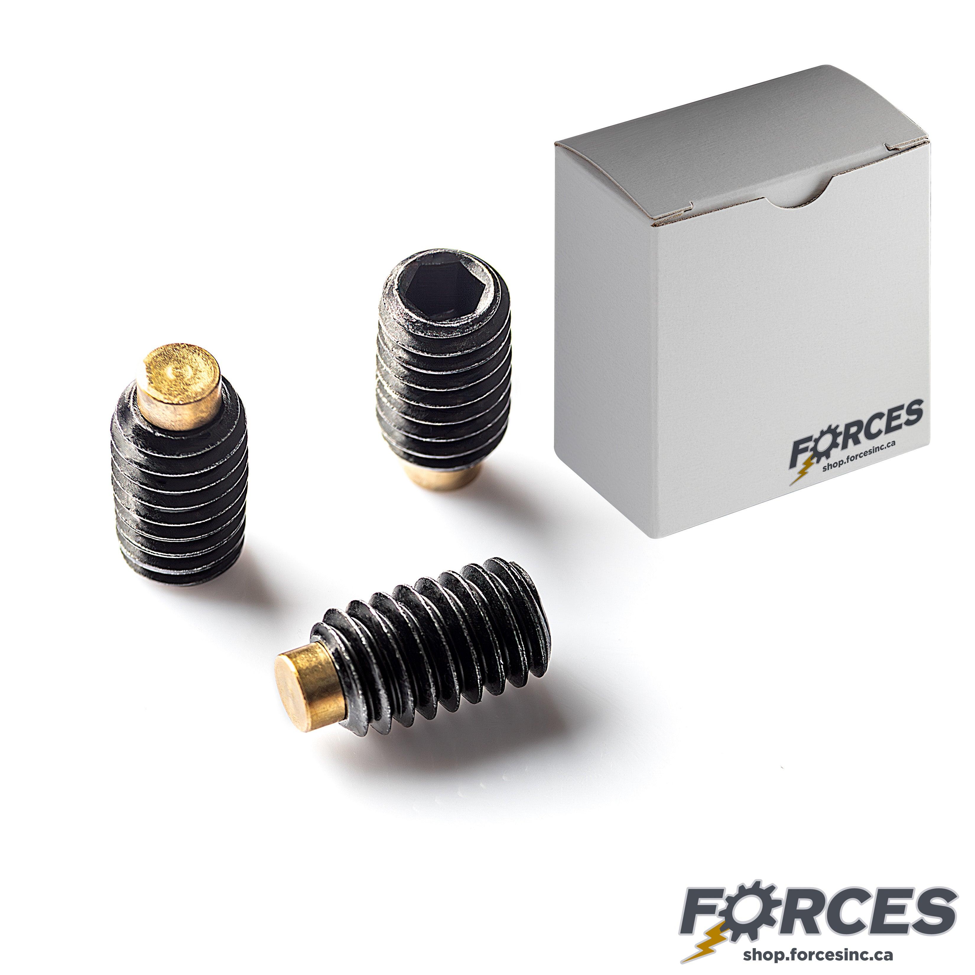 Brass Tip Set Screw 1/2"-13 X 1" Black Oxide [5/Box] - Forces Inc