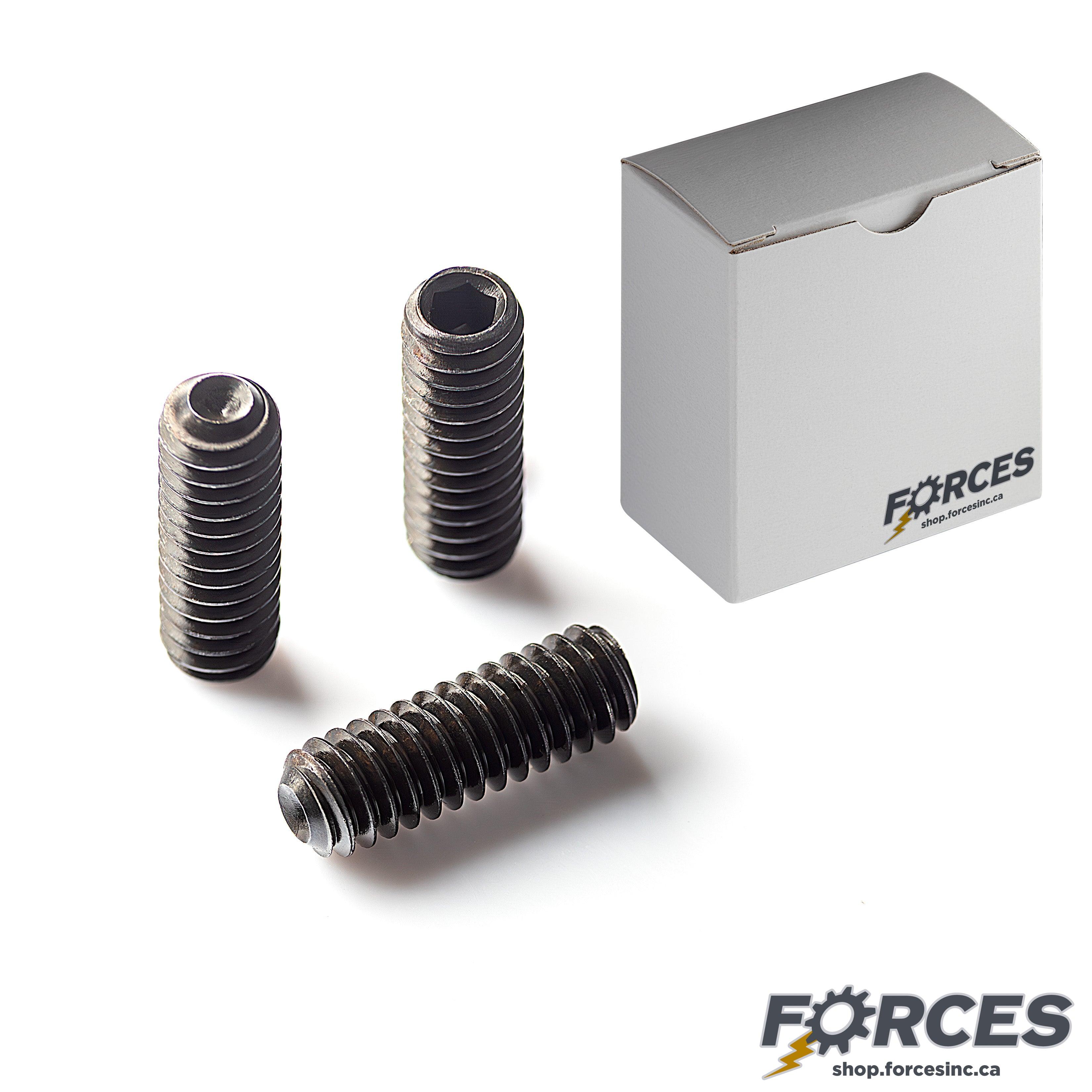 Cup Point Set Screw 10-24 X 1" Black Oxide [25/Box] - Forces Inc