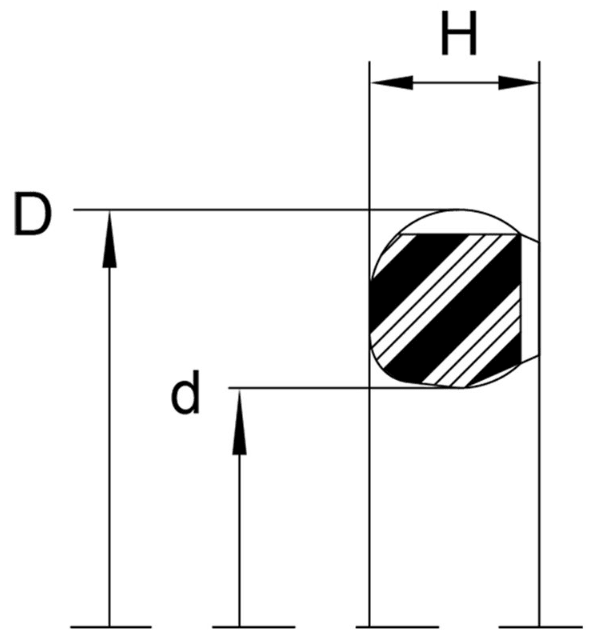 Cushion Seal (V6) 0.375" x 0.687" x 0.157" - Nitrile - Forces Inc