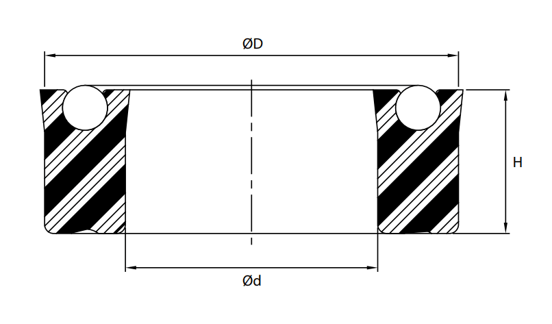 Deep Polypak® Rod/Piston U-Seal 0.437" x 0.937" x 0.375" - AU/NBR - Forces Inc