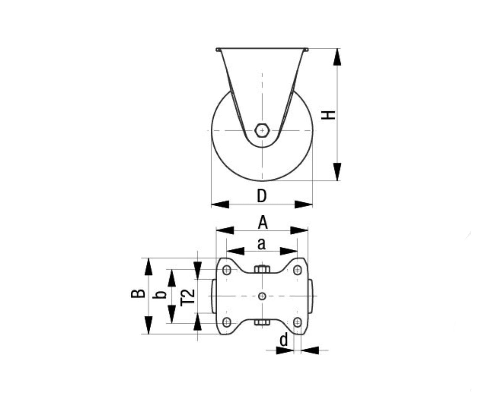 Elastic Rubber Caster 3-1/8" x 1-1/4" Rigid, 308 Lbs Load Model: B-POEV 80KF-SB - Forces Inc