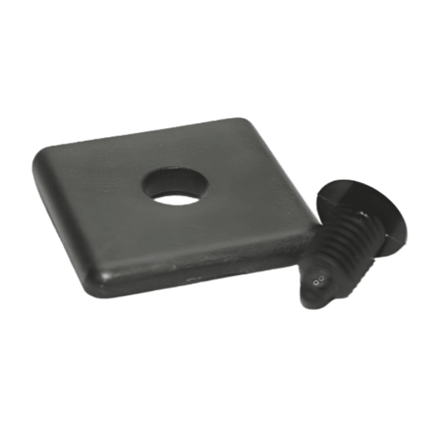 End Cap 1.5" x 1.5" Black Plastic w/ Push-in | 15 Series T-Slot - Forces Inc