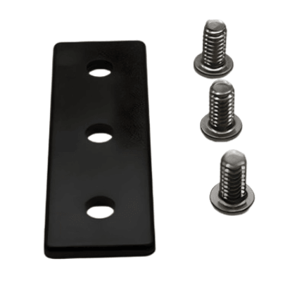 End Cap 1" x 3" Black Plastic w/ Stainless Screws | 10 Series T-Slot - Forces Inc