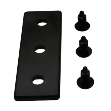 End Cap 1" x 3" x 1/8" Black Plastic w/ Push-in | 10 Series T-Slot - Forces Inc