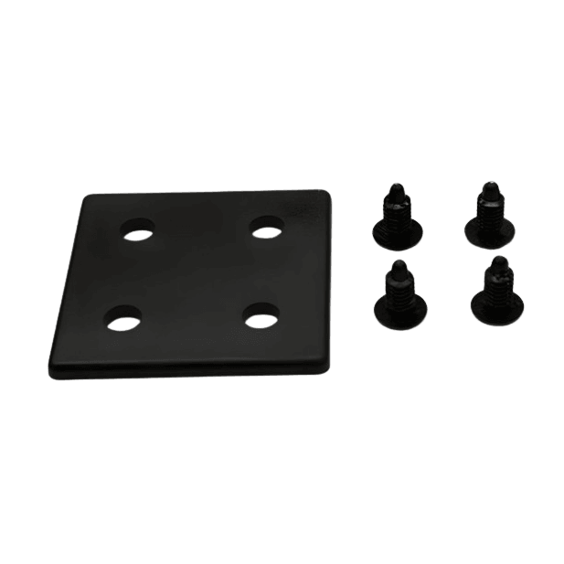 End Cap 3" x 3" Black Plastic w/ Push-in | 15 Series T-Slot - Forces Inc