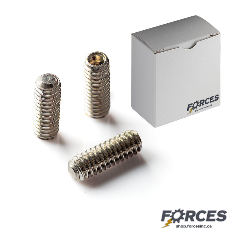 Flat Point Set Screw 3/8"-24 X 1" Stainless Steel 18-8 [5/Box] - Forces Inc