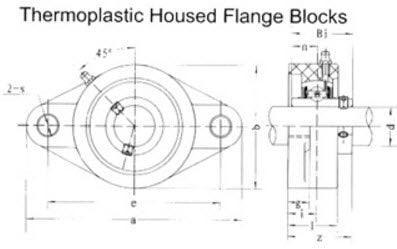 FLPL204 | Thermoplastic 2-Bolt Flange Bearing Units Housings Only - Forces Inc