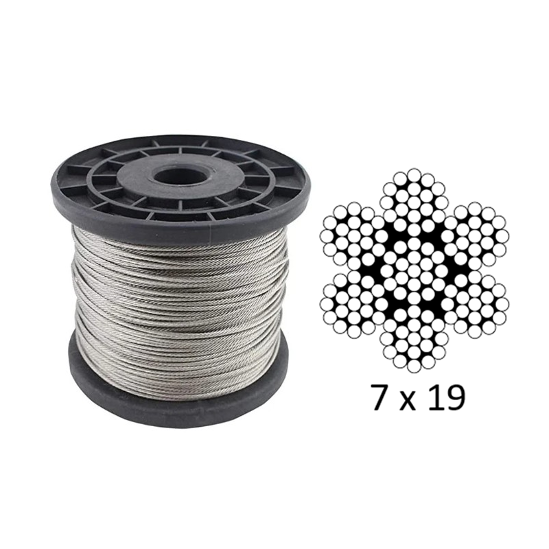 3/32" Vanguard® Wire Rope 7 x 19 - Galvanized Steel