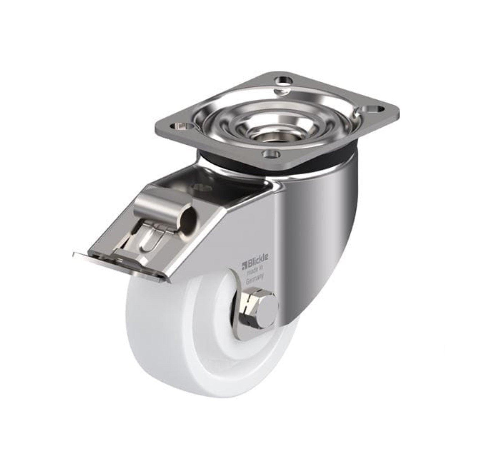 Heavy Duty Nylon Caster 4" x 1-7/16" W/ Brake, 770 Lbs Load Model: LKX-SPO 100XK-1-FI - Forces Inc