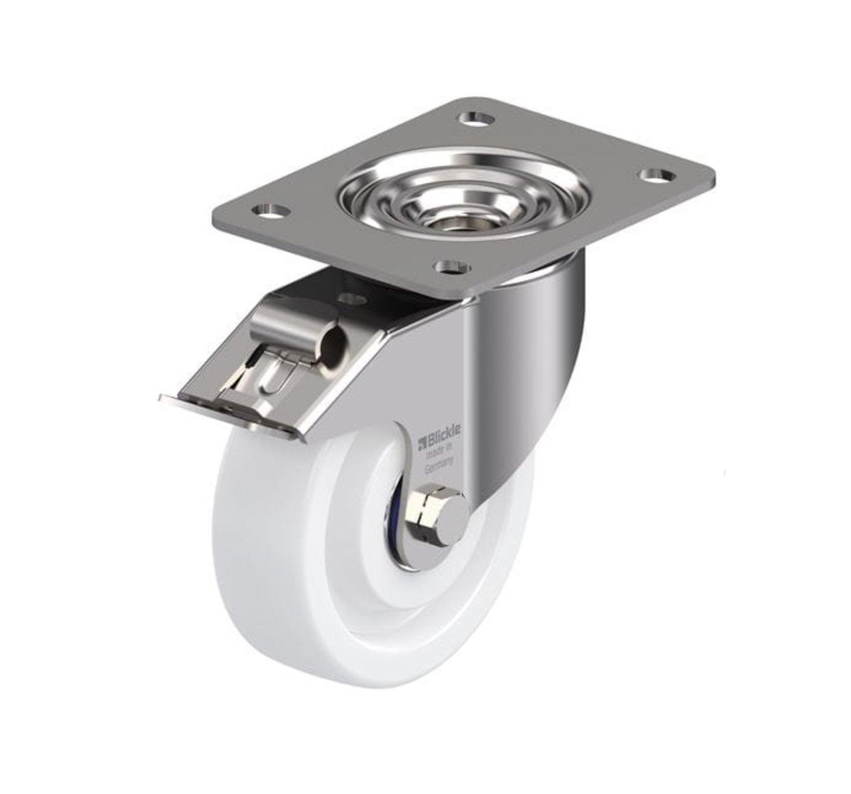 Heavy Duty Nylon Caster 5" x 1-9/16" W/ Brake, 770 Lbs Load Model: LKX-SPO 125XK-3-FI - Forces Inc