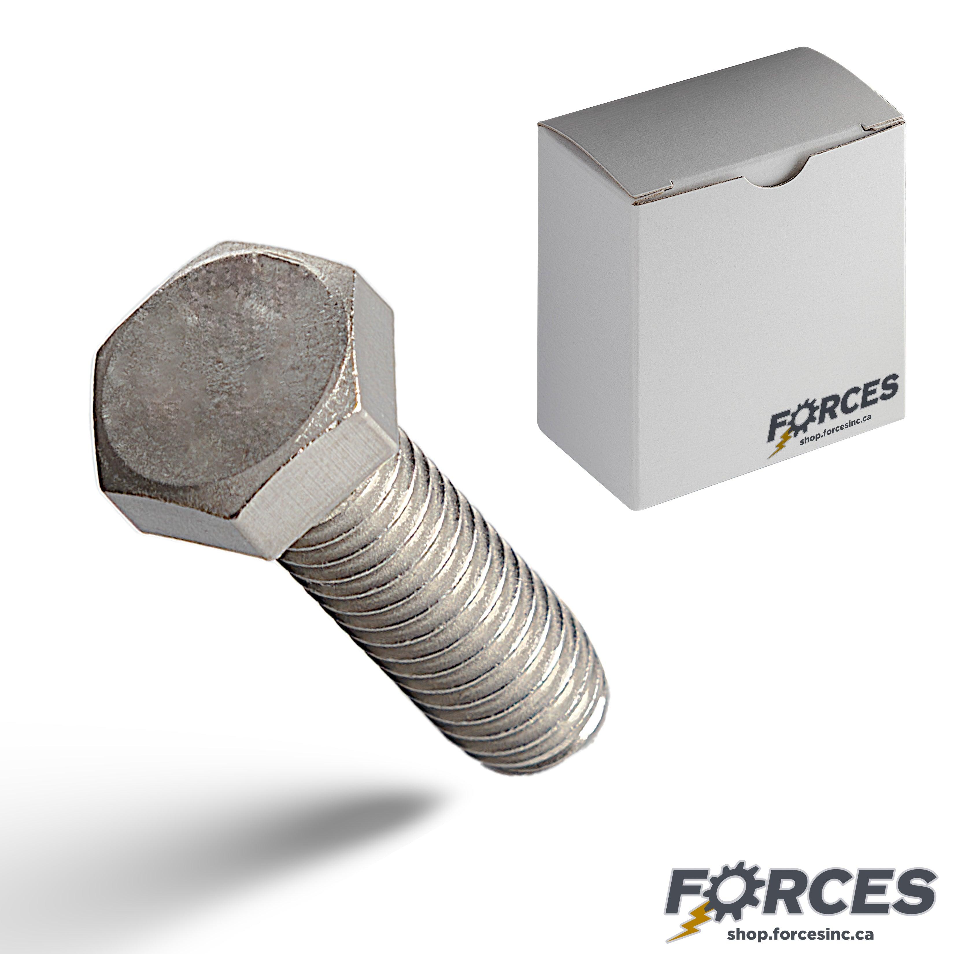 Hex Bolt 1"-8 x 2-1/2" Full Thread - Stainless Steel 18-8 - Forces Inc