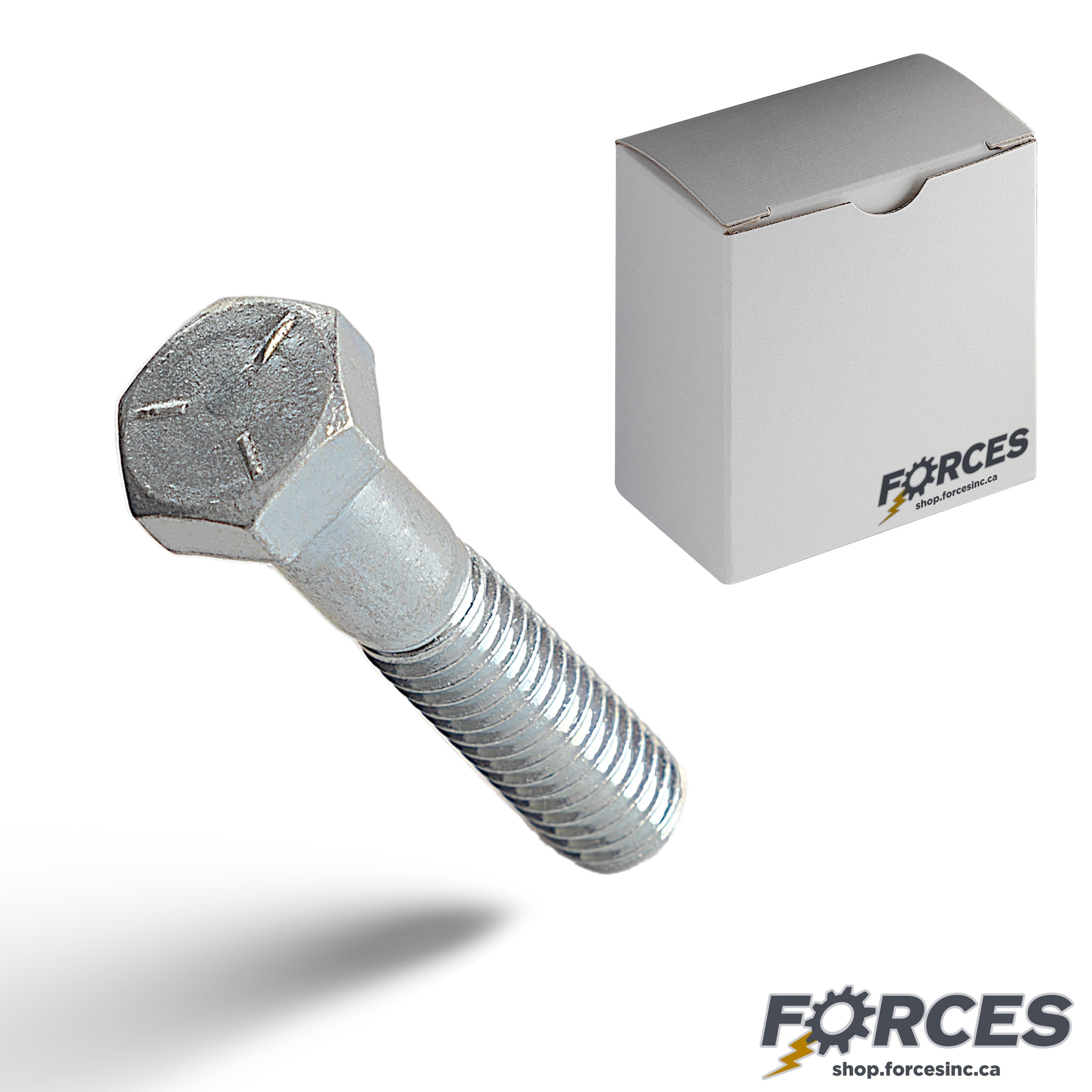 Hex Bolt 1/2"-13 x 2-1/2" Partial Thread - Zinc Plated - Forces Inc