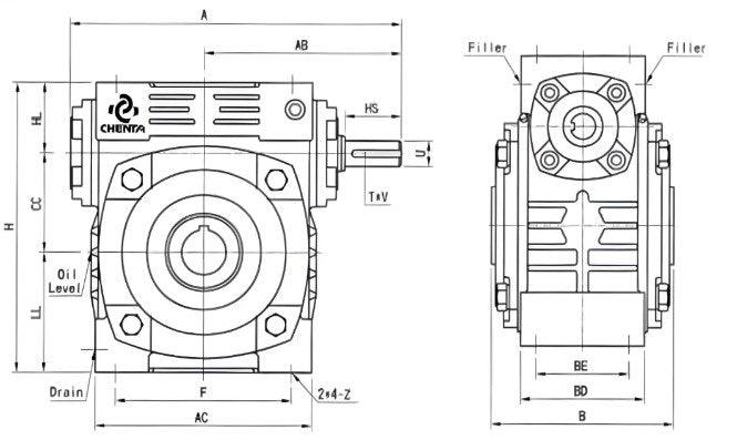 Hollow Shaft Gear Speed Redcuer 60:1 Size 80 | TUH8060 - Forces Inc