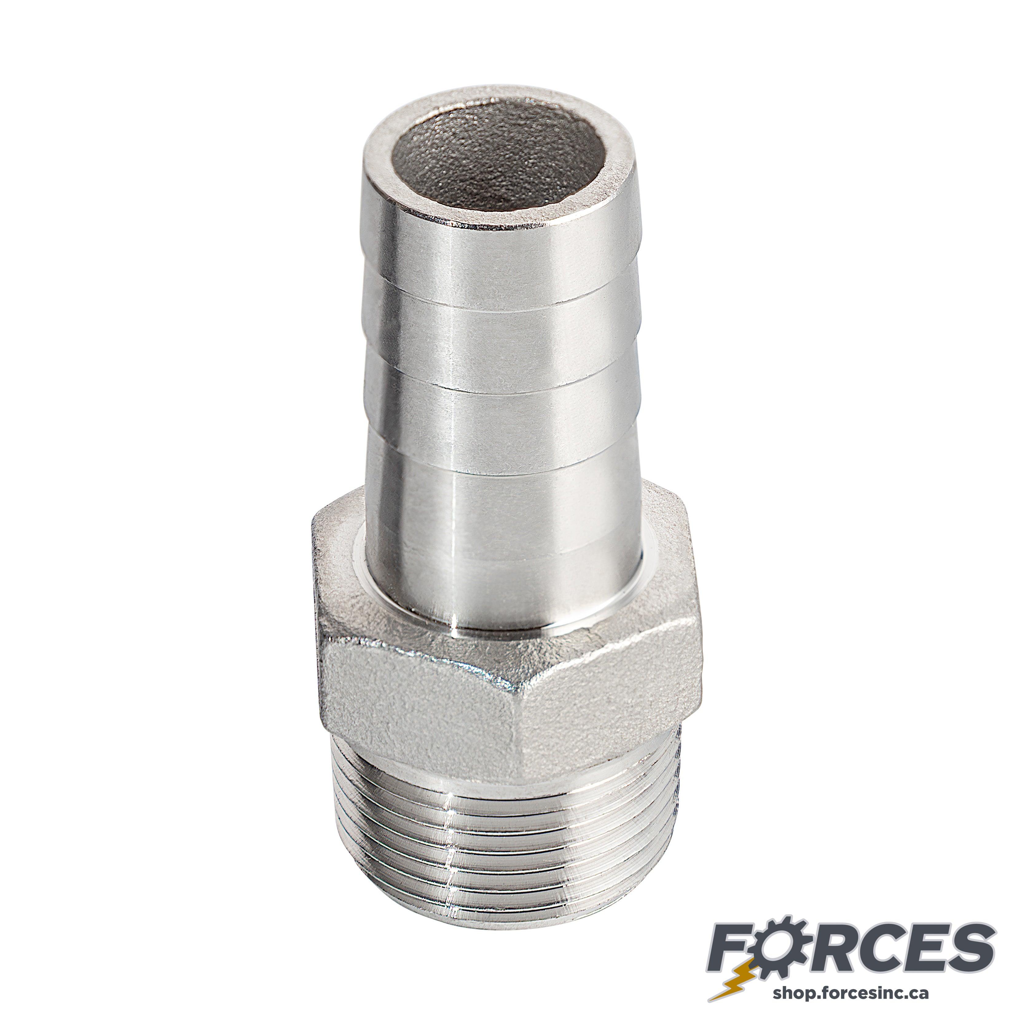 Hose Barb 1-1/2" x 1-1/2" NPT #150 - Stainless Steel 316 - Forces Inc