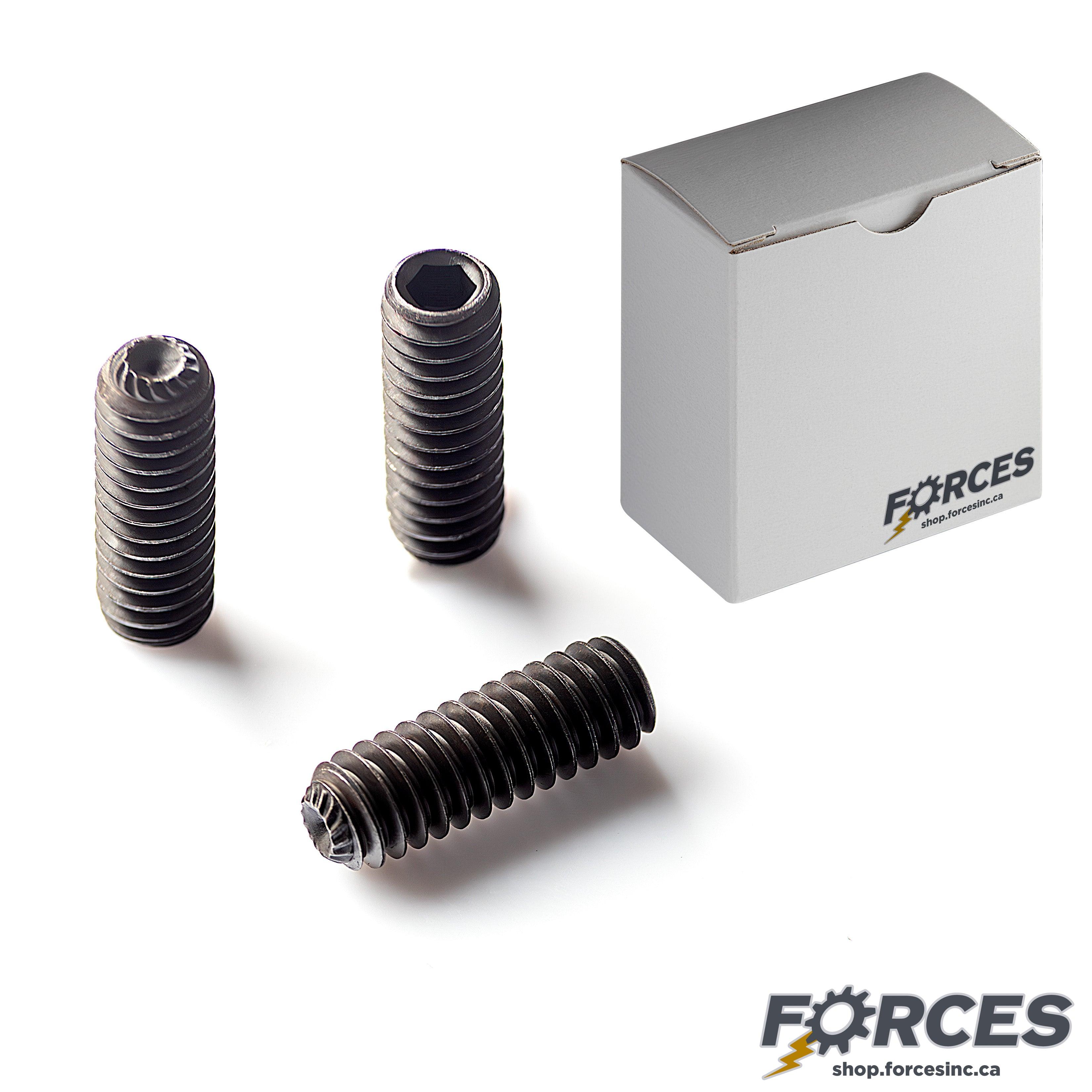 Knurled Cup Set Screw 1/2"-13 X 1" Black Oxide [10/Box] - Forces Inc