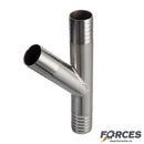 Lateral Tee Y 1" Hose Barb Stainless Steel 304 - Forces Inc