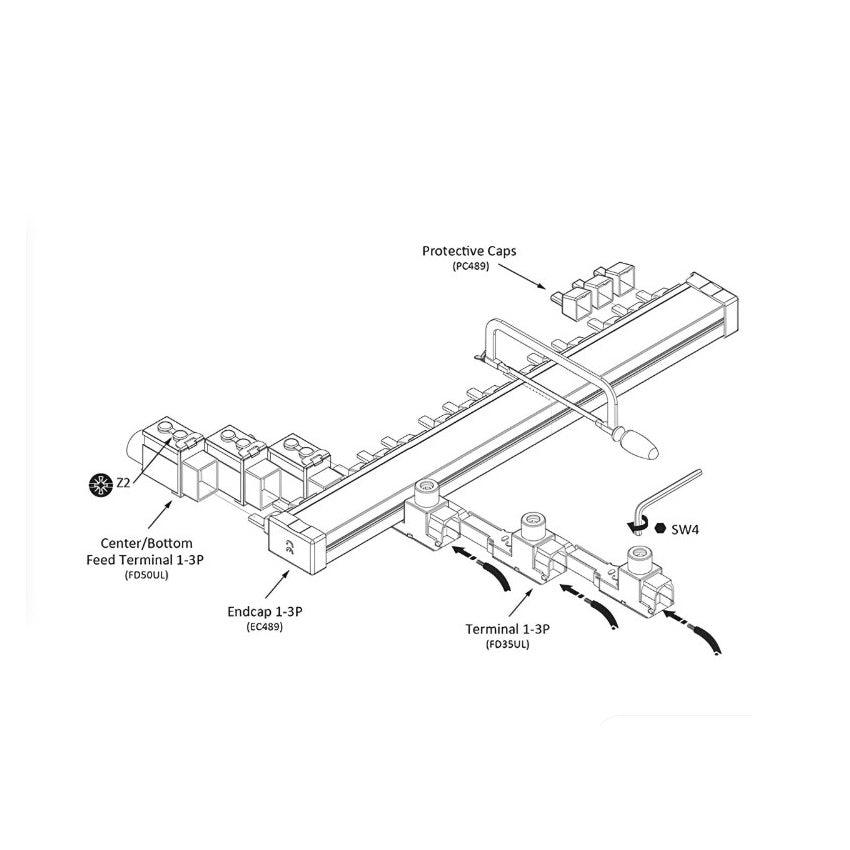 NOARK® Busbar Bottom Feed Terminal UL 489 | FD50UL - Forces Inc