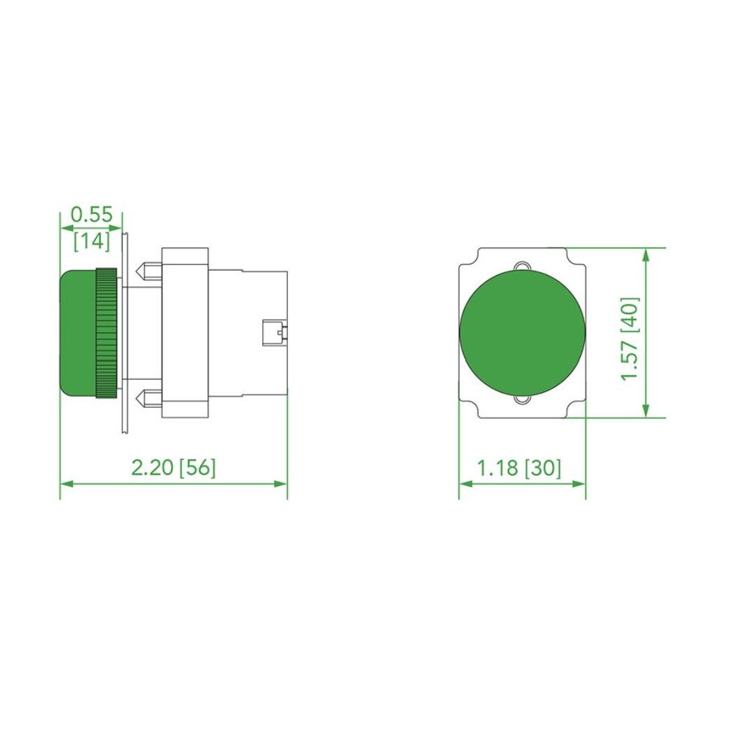 NOARK® Pilot Light Green 24Vac/dc 1NO+1NC | Ex9PBV63D - Forces Inc