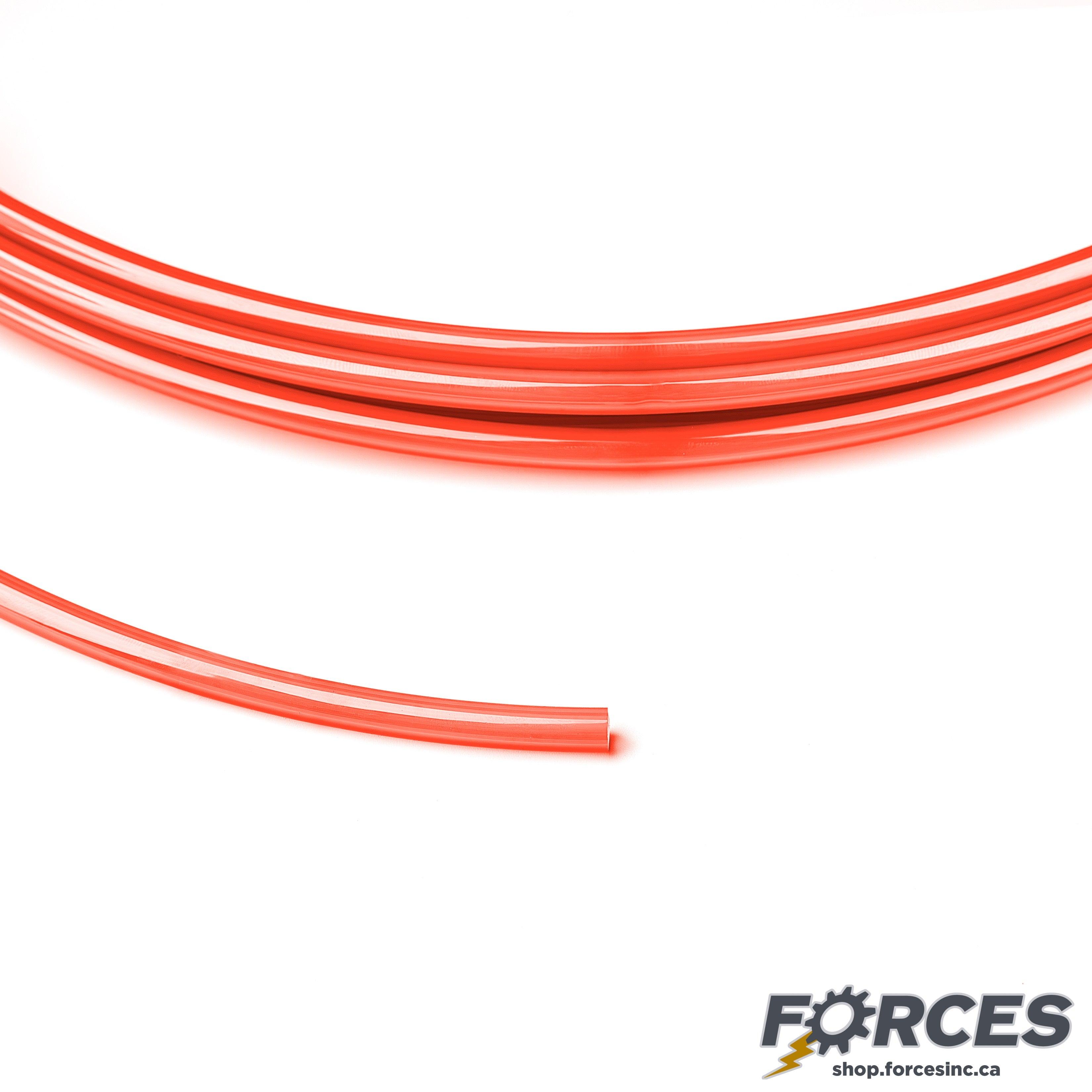 Pneumatic Air Tubing 1/4" x 4.2mm Red Polyurethane - 1ft - Forces Inc