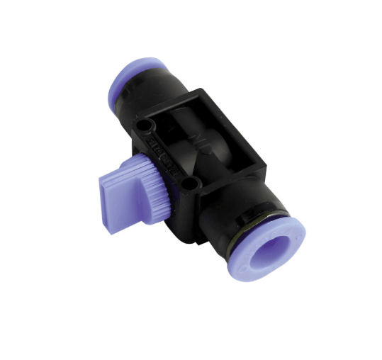 Push to Connect 3 Way Hand Valve Union 10mm Tube - Forces Inc