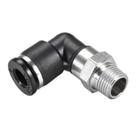 Push to Connect 90 Elbow Fitting 4mm Tube x 1/8" BSPT (R) Male - Compact - Forces Inc