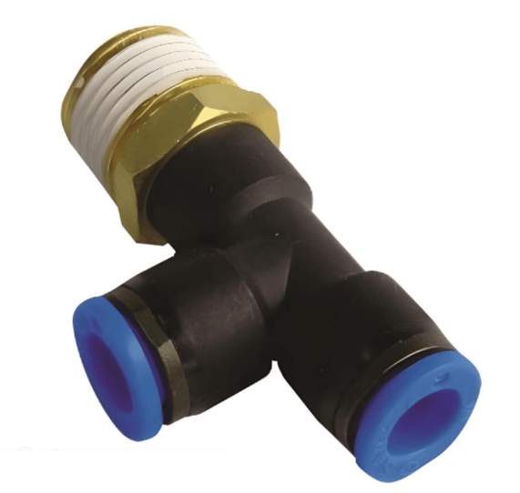 Push to Connect Run Tee 1/2" Tube x 1/2" NPT - Forces Inc