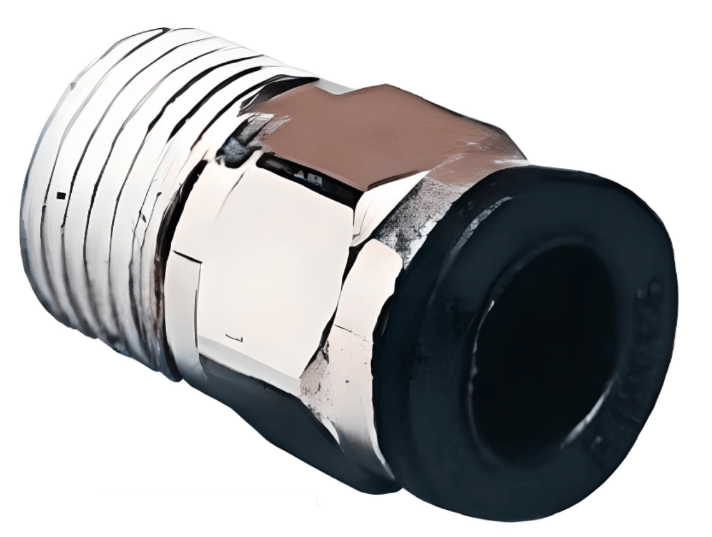 Push to Connect Straight Fitting 1/4" Tube x 10-32 NPT Male - Compact - Forces Inc