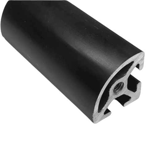 1" x 1" Black Quarter-Round T-Slotted Aluminum Extrusion